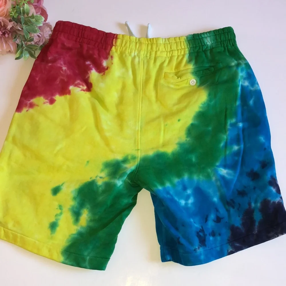 Ralph Lauren Tie Dye Cotton Shorts Bright Tie Dye POLO Ralph Lauren Rare